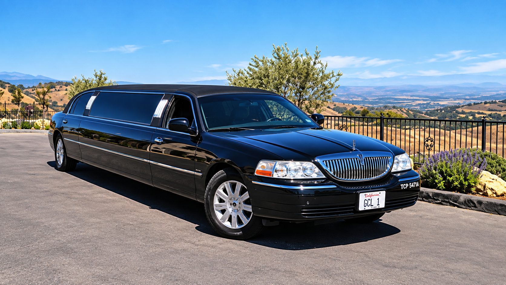 Luxury black car waiting for guests at a Central Coast venue